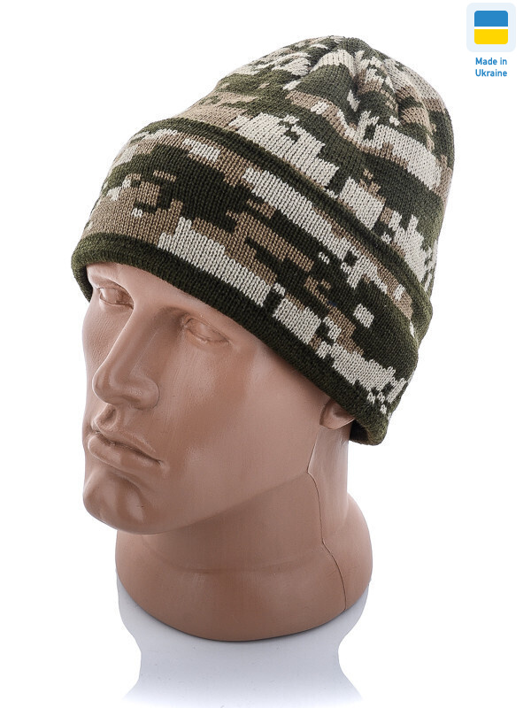 Шапка піксель на флісі з відворотом, 5 (One size), <strong>135</strong>, зима