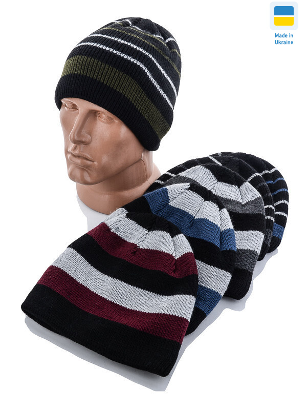 Шапка смужка повний фліс mix, 5 (One size), <strong>58</strong>, зима