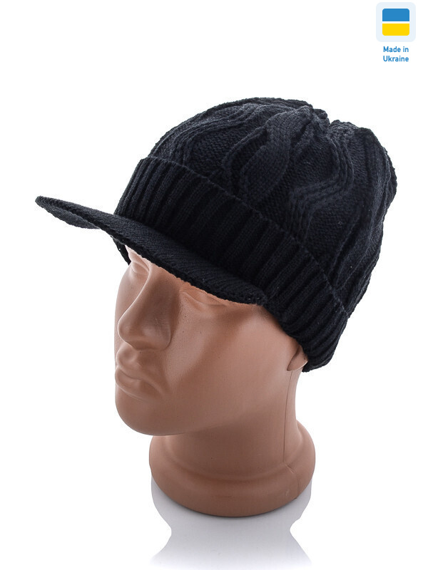 Шапка з козирком смужка флісу чорний, 2 (One size), <strong>70</strong>, зима