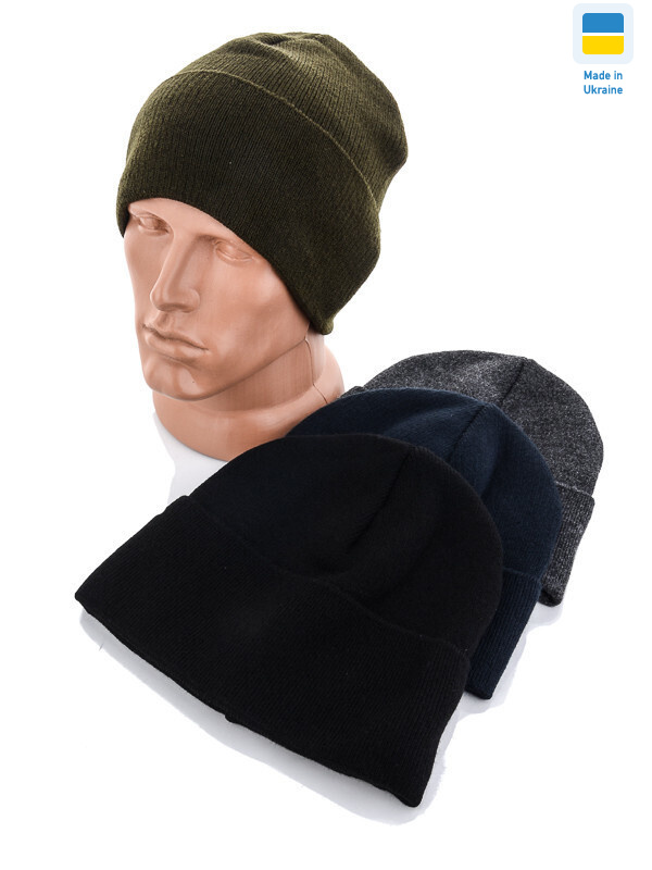 Шапка відворот гладкий фліс mix, 5 (One size), <strong>100</strong>, зима