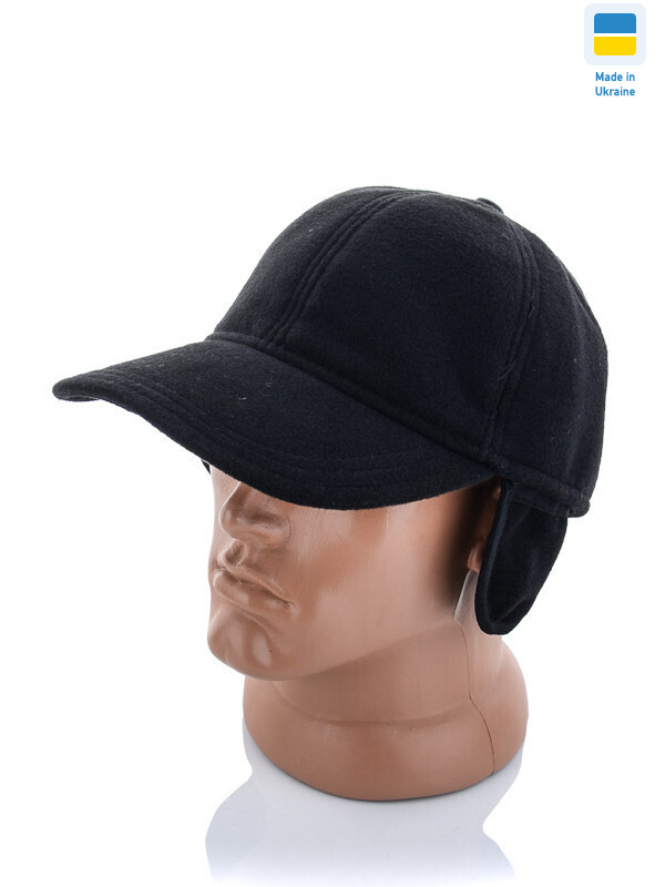 Кепка кашемірова з вухами чорна, 5 (56-60), <strong>205</strong>, зима