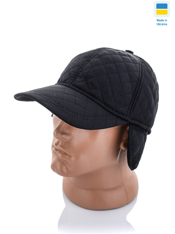 Кепка чол.плащівка стегана чорна, 5 (56-60), <strong>220</strong>, зима