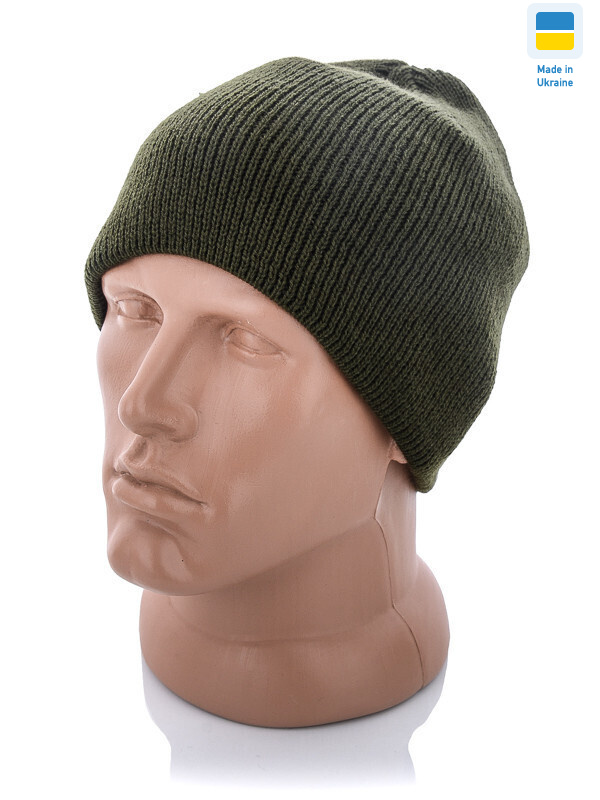 Шапка однотона хакі, 5 (One size), <strong>58</strong>, зима