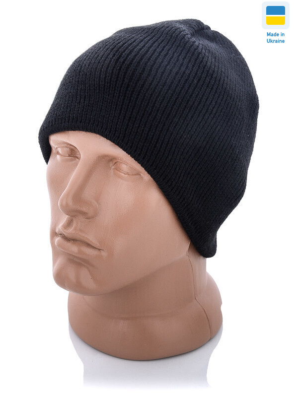 Шапка однотона чорний, 5 (One size), <strong>58</strong>, зима