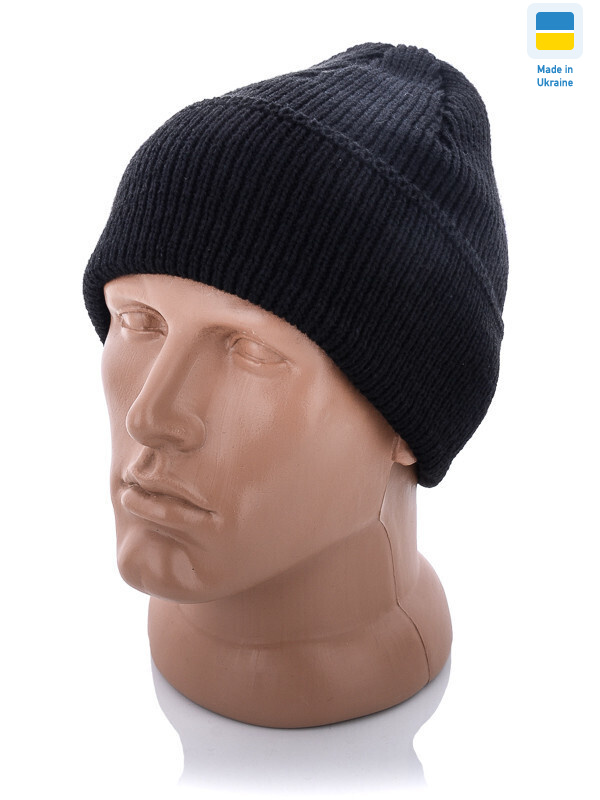 Шапка з відворотом чорний, 5 (One size), <strong>83</strong>, зима
