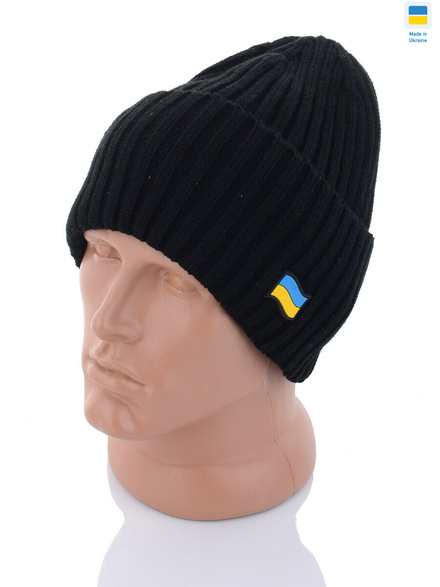 Шапка з прапором товста в'язка на флісі, 5 (One size), <strong>135</strong>, зима