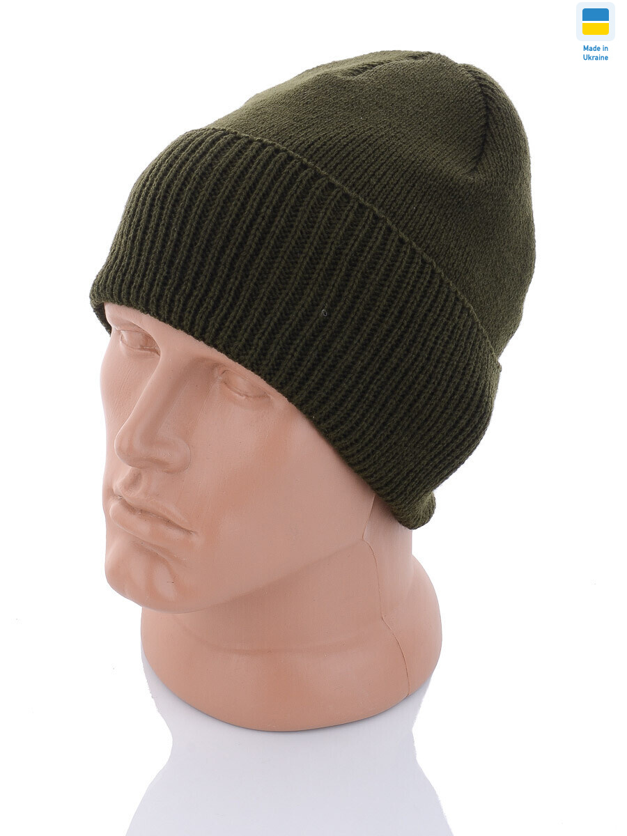 Шапка хакі з відгином на флісі, 5 (One size), <strong>90</strong>, зима