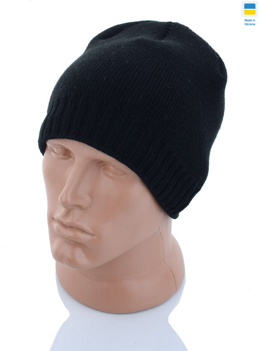 Шапка резинка по низу на флісі 001-1 чорний, 5 (One size), <strong>70</strong>, зима