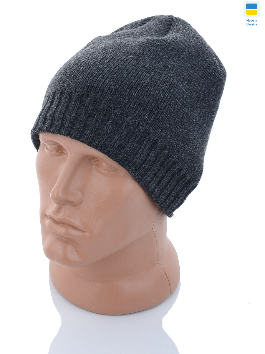 Шапка резинка по низу на флісі 001-4 сірий, 5 (One size), <strong>70</strong>, зима