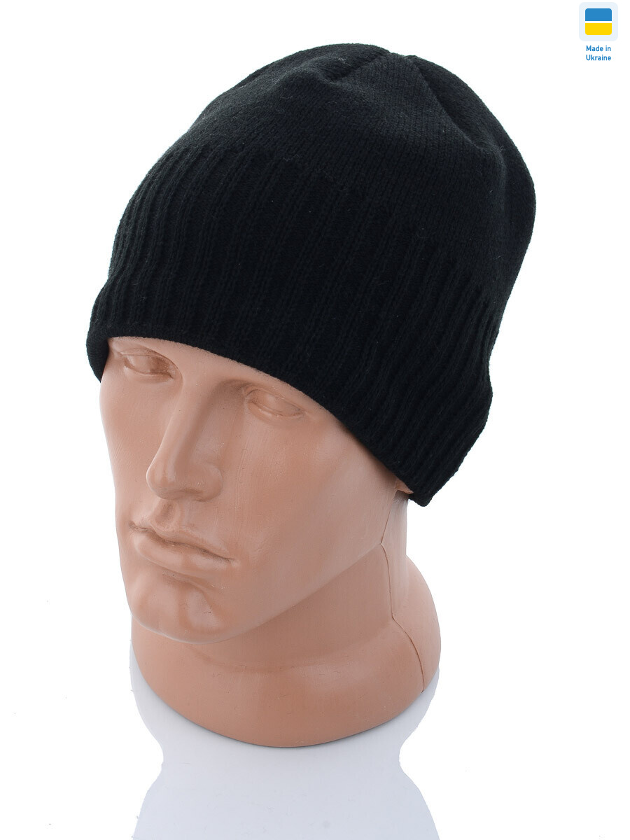 Шапка резинка по низу на флісі 001-5 чорний, 5 (One size), <strong>70</strong>, зима