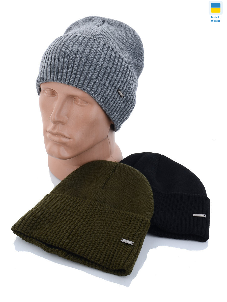Шапка з відгином рубчик з залізкою на флісі mix, 5 (One size), <strong>115</strong>, зима