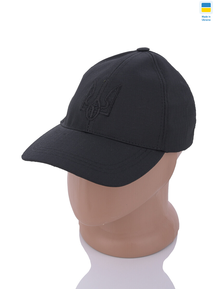 Бейсболка тризуб 001-2 чорний, 5 (One size), <strong>185</strong>, демісезон