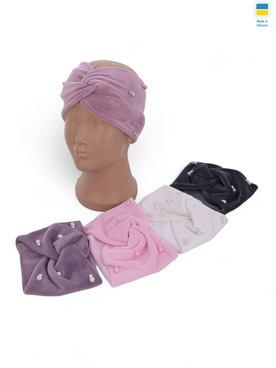 Пов'язка дівчинка велюр 003-4 mix, 5 (One size), <strong>90</strong>, демісезон