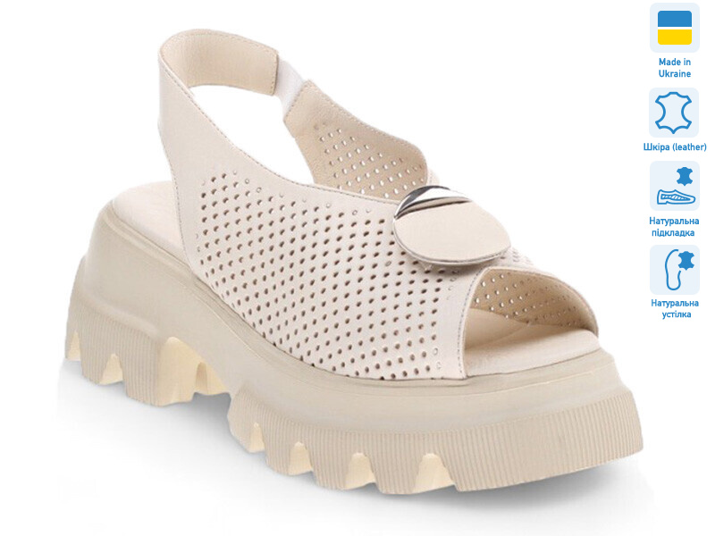 Prime 0061-254 беж шкіра літо 2022 BEJ, 8 (36-41), <strong>639</strong>, літо