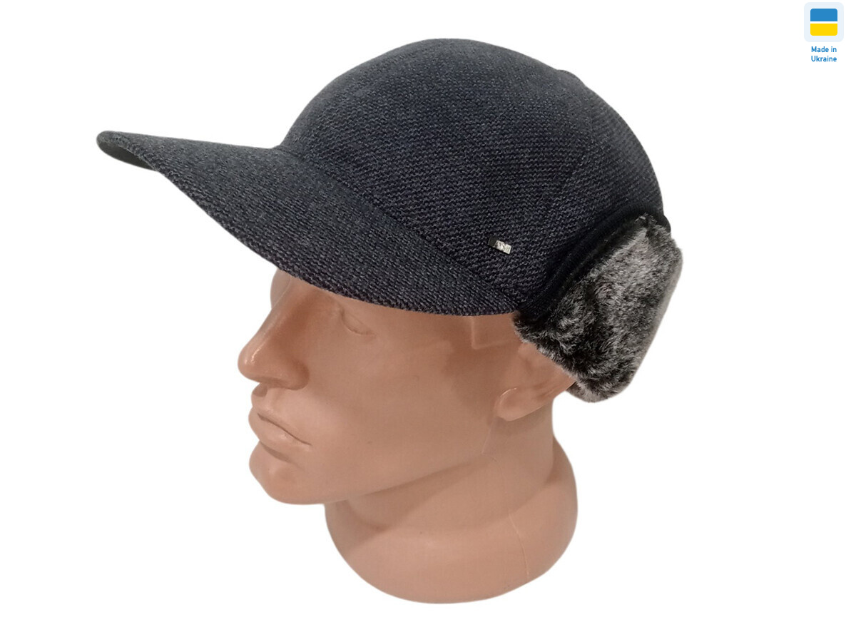 0495 бейсболка вуха зимовий хутро графіт, 3 (M-XL), <strong>275</strong>, зима
