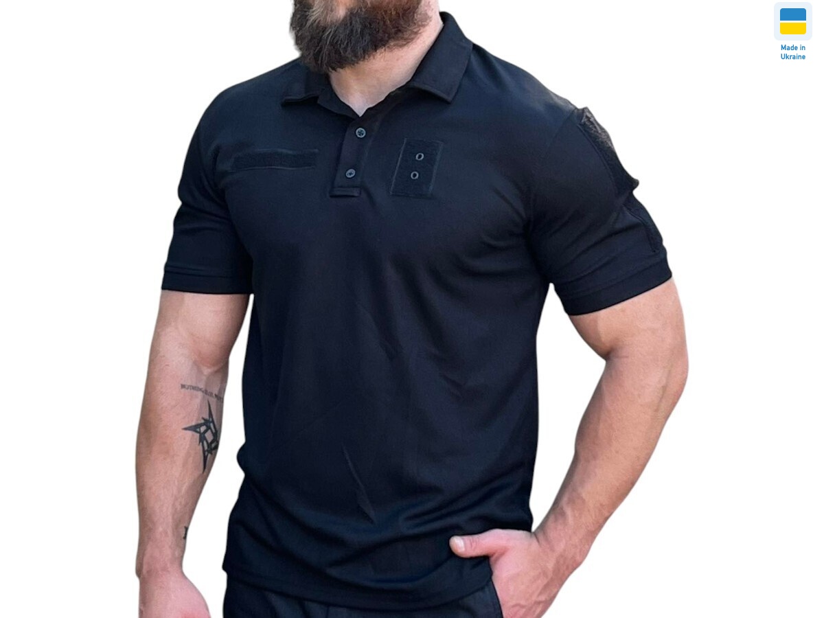 0007 тактичне поло поліція чорний, 6 (S-3XL), <strong>380</strong>, літо