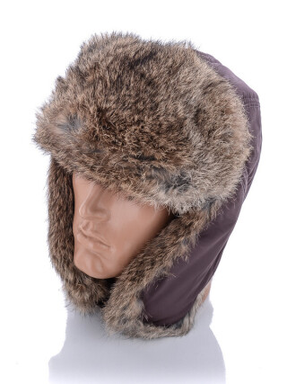 Ушанка чол. хутро кролик бордовий, 2 (One-size), <strong>450</strong>, зима