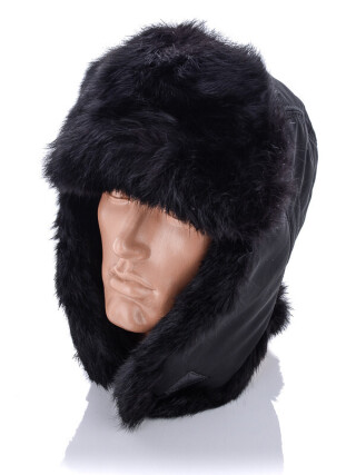 Ушанка чол. хутро кролик чорний, 2 (One-size), <strong>450</strong>, зима