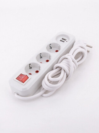 P90401 Подовжувач 3гнізда, USB, 2,8м, 60, <strong>3.96</strong>