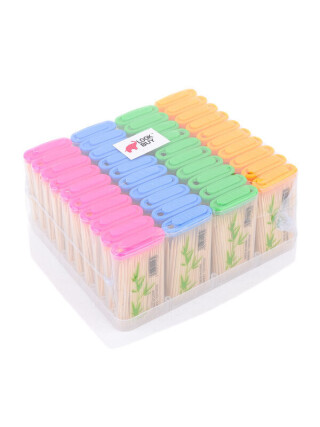 O00025 mix зубочистки бамбук. 6,5см, 76*41мм, 800, <strong>0.16</strong>