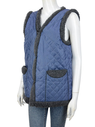 Жилетка хутро синьо-сіра, 6 (52-62), <strong>260</strong>, зима