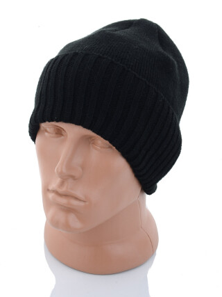 Шапка відгин на флісі 006-3 black, 5 (One size), <strong>90</strong>, зима
