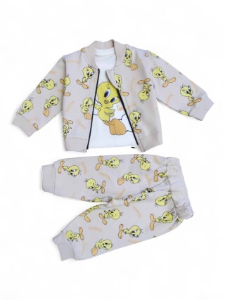 1025 бежевий костюм-трійка, 4 (6-24), <strong>9.2</strong>, демісезон