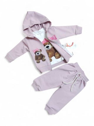 8421 пудровий костюм-трійка, 4 (6-18), <strong>12</strong>, демісезон