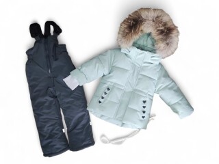 L538 куртка-напівкомбінезон фісташковий, 5 (74-98), <strong>34.5</strong>, зима