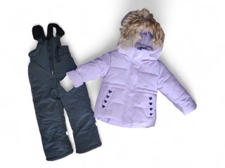 L538 куртка-напівкомбінезон бузковий, 5 (74-98), <strong>34.5</strong>, зима