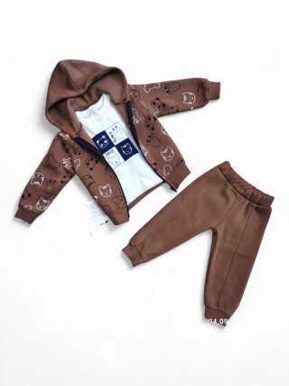 836 коричневий батнік-кофта-штани, 4 (1-4), <strong>14</strong>, зима