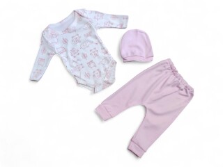 2521 рожевий боді-штани-шапка, 3 (3-9), <strong>4.4</strong>, демісезон