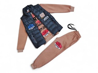 2520 св.коричневий жилетка-кофта-штани, 5 (6-10), <strong>17.5</strong>, зима