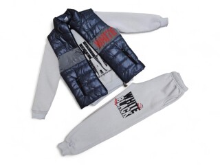 2520 сірий White-Black жилетка-кофта-штани, 5 (6-10), <strong>17.5</strong>, зима