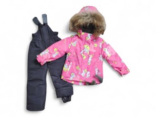 1329 рожевий напівкомбінезон-куртка, 5 (9-36), <strong>33</strong>, зима