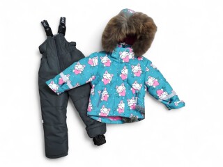 H106 бірюзовий напівкомбінезон-куртка, 5 (1-4), <strong>35.5</strong>, зима