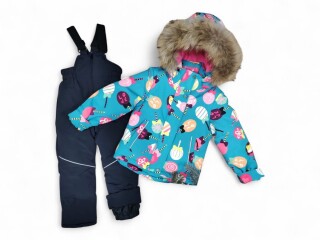 B212 бірюзовий напівкомбінезон-куртка, 4 (2-5), <strong>33.5</strong>, зима