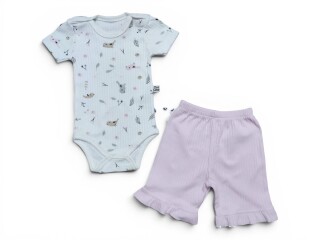 41003 комплект для малюків боді-шорти рожевий, 3 (3-9), <strong>4.9</strong>, літо