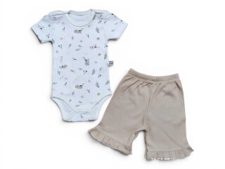 41003 комплект для малюків боді-шорти капучіно, 3 (3-9), <strong>4.9</strong>, літо