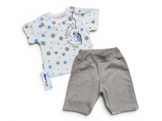 2610 комплект для малюків футболка-шорти капучіно, 4 (6-24), <strong>5.5</strong>, літо