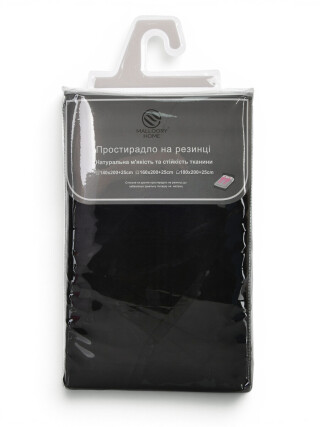 22129 (99203) black Простирадло на резинці (180x200+25), 2 (One size), <strong>310</strong>