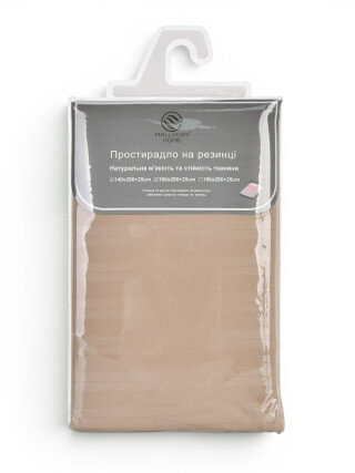 22129 (99203) beige Простирадло на резинці (180x200+25), 2 (One size), <strong>310</strong>